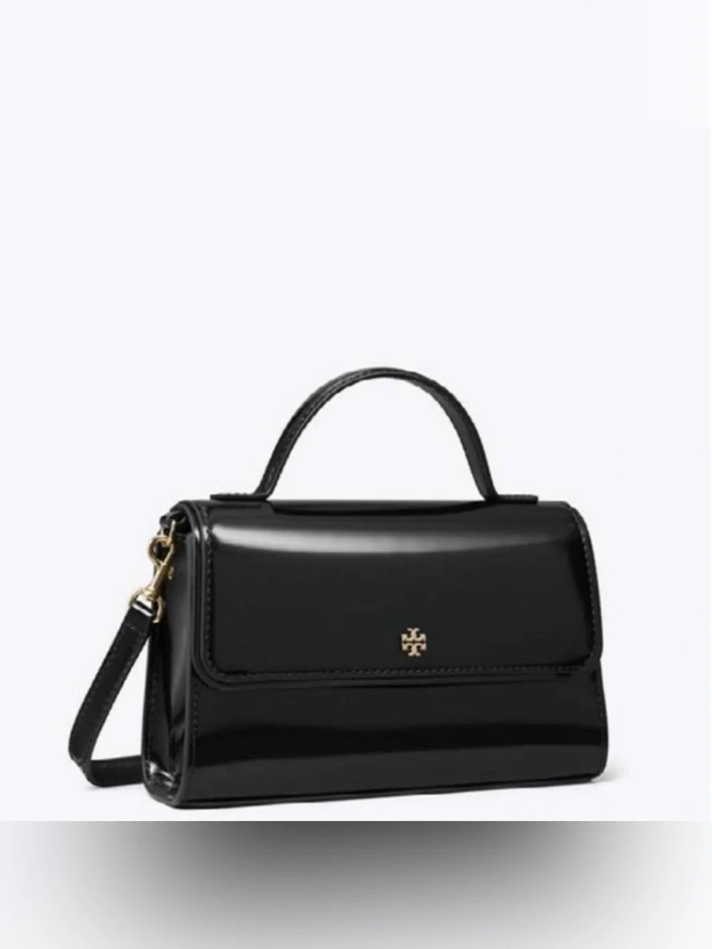 Tory Burch Black Patent Leather Top-Handle Crossbody